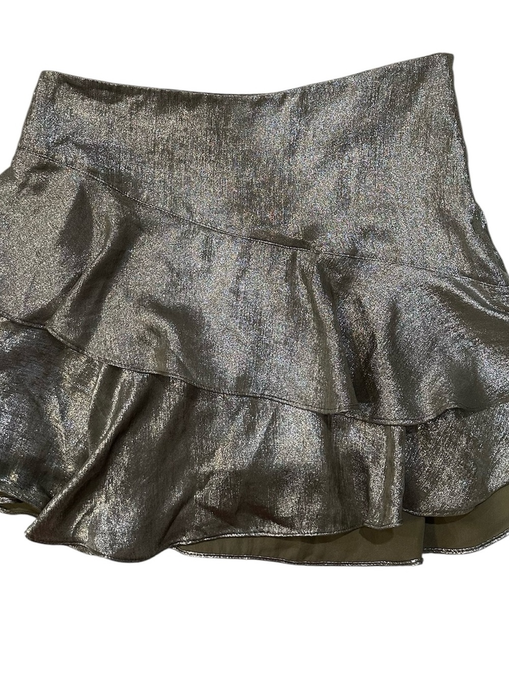 Zara silver metallic skort